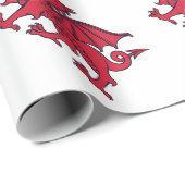Papier Cadeau Dragon rouge de Welsh//Wales (Coin rond)