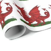 Papier Cadeau Dragon rouge du Pays de Galles (Coin rond)