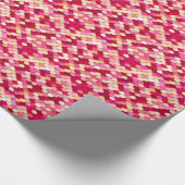 Papier Cadeau "Dragon Scales" - magenta, rose chaud et pêche (Coin)