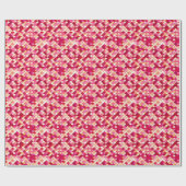 Papier Cadeau "Dragon Scales" - magenta, rose chaud et pêche (Plat)