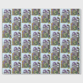 Papier Cadeau Dragon Sorcier Celtique Fantastique Violet (Plat)