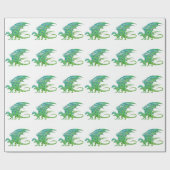 Papier Cadeau Dragon vert de mosaïque Extraordinaire (Plat)