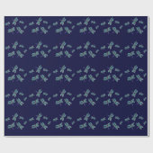 Papier Cadeau Dragonflies bleu turquoise (Plat)