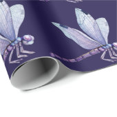 Papier Cadeau Dragonflies pourpre (Coin rond)