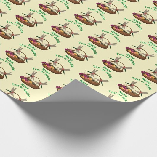 Papier Cadeau Dragonflies Sur Le Panier De Fleurs Personnalisé (Coin)