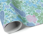 Papier Cadeau Dragonflies victoriennes Jardin Couleurs moelleuse (Coin rond)