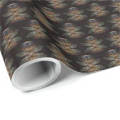 Papier Cadeau Dragonfly Abstract (Coin rond)