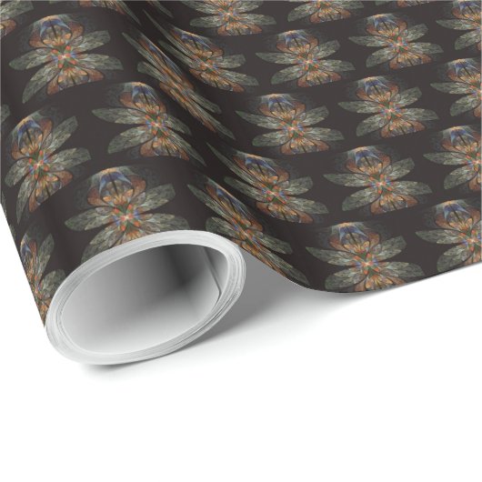 Papier Cadeau Dragonfly Abstract (Coin rond)