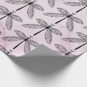 Papier Cadeau Dragonfly Bug Insect Lover rose (Coin)