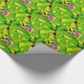 Papier Cadeau Dragonfly de couleur arc-en-ciel sur une fleur ros (Coin)