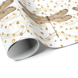 Papier Cadeau Dragonfly on Amber Stones