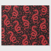 Papier Cadeau Dragons chinois (Plat)