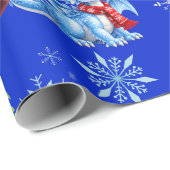 Papier Cadeau Dragons de Noël (Coin rond)