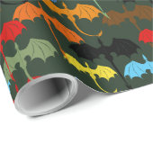 Papier Cadeau Dragons Green Flight Imaginaire (Coin rond)