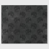 Papier Cadeau Dragons noirs au charbon de bois (Plat)