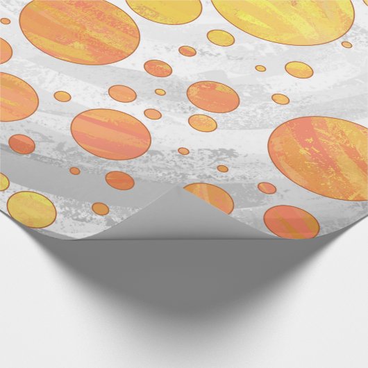 Papier Cadeau Dragons Oeil Orange Polka Motif (Coin)