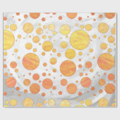 Papier Cadeau Dragons Oeil Orange Polka Motif (Plat)