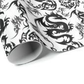 Papier Cadeau Dragons outline pattern 05.b.DOLP01 (Coin rond)