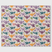 Papier Cadeau Dragons volants et nuages (Plat)