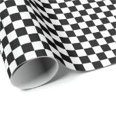 Papier Cadeau Drapeau à damier noir et blanc pour course automob (Coin rond)