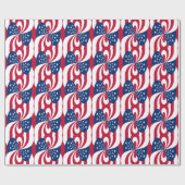Papier Cadeau Drapeau à noeud papillon étoilé (Plat)