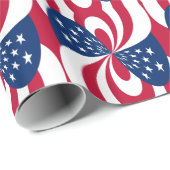 Papier Cadeau Drapeau à noeud papillon étoilé (Coin rond)