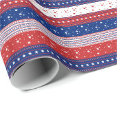 Papier Cadeau Drapeau Abstrait américain 2 (Coin rond)
