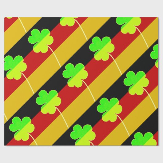 Papier Cadeau Drapeau allemand irlandais Trèfle Shamrock St. Pat (Plat)