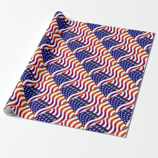 Papier Cadeau Drapeau américain (Déroulé)