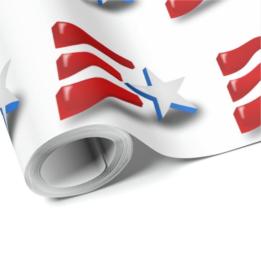 PAPIER CADEAU DRAPEAU AMÉRICAIN (Coin rond)