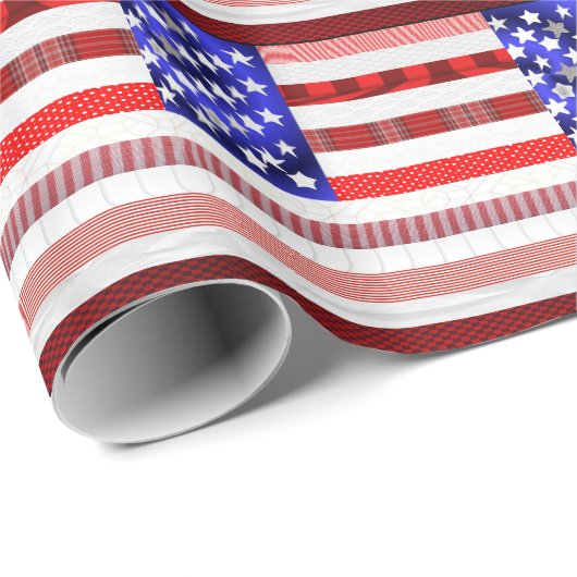 Papier Cadeau Drapeau américain (Coin rond)
