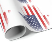 Papier Cadeau Drapeau américain (Coin rond)