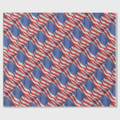 Papier Cadeau Drapeau américain agitant patriotique (Plat)