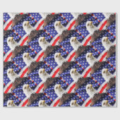 Papier Cadeau Drapeau américain avec Eagle (Plat)