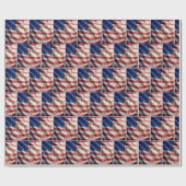 Papier Cadeau Drapeau américain avec notes de musique (Plat)