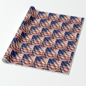 Papier Cadeau Drapeau américain avec notes de musique (Déroulé)