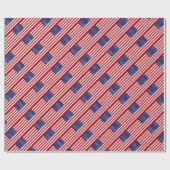 Papier Cadeau Drapeau américain - bannière étoilée - vieille (Plat)