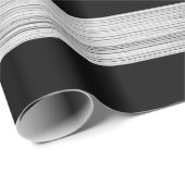 Papier Cadeau Drapeau américain Bois rustique Noir Blanc Patriot (Coin rond)