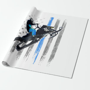 Papier Cadeau Drapeau Américain Chemise Motoneige Hommes Motonei