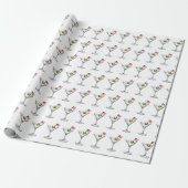 Papier Cadeau Drapeau américain dans un Martini (Déroulé)