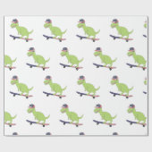 Papier Cadeau Drapeau américain Dinosaure Skate (Plat)