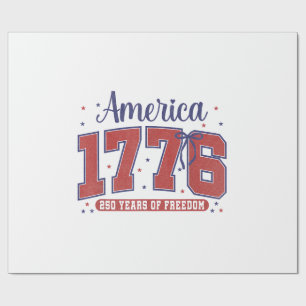Papier Cadeau Drapeau américain du 4 juillet vintage 250 ans 177