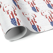 Papier Cadeau Drapeau Américain En Bois (Coin rond)