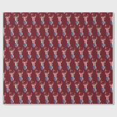 Papier Cadeau Drapeau Américain En Rouge (Plat)
