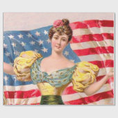Papier Cadeau Drapeau américain Lady Liberty Independence (Plat)