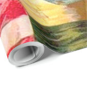 Papier Cadeau Drapeau américain Lady Liberty Independence (Coin rond)