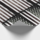 Papier Cadeau Drapeau américain noir et blanc (Coin)