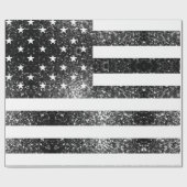 Papier Cadeau Drapeau américain noir et blanc brillant parties s (Plat)
