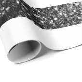 Papier Cadeau Drapeau américain noir et blanc brillant parties s (Coin rond)