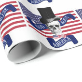 Papier Cadeau Drapeau américain patriotique (Coin rond)